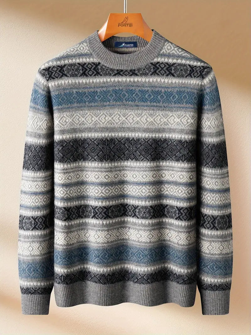 Patterned Crew Neck Men’s Sweater
