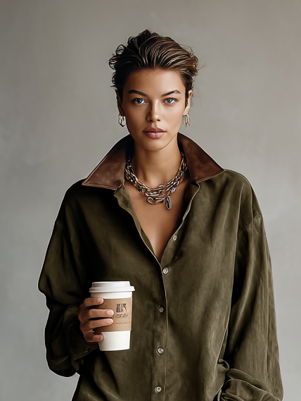 Avalora | Relaxed Button-Down Women’s Shirt Dress