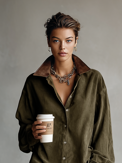Avalora | Relaxed Button-Down Women’s Shirt Dress
