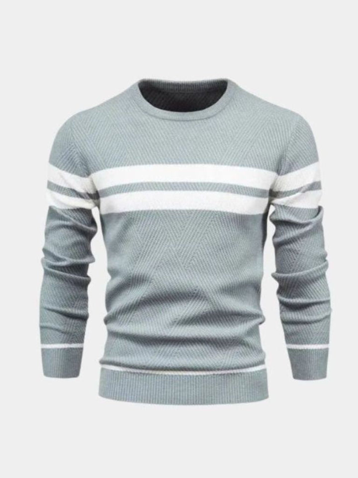 Textured Stripe Crewneck Sweater