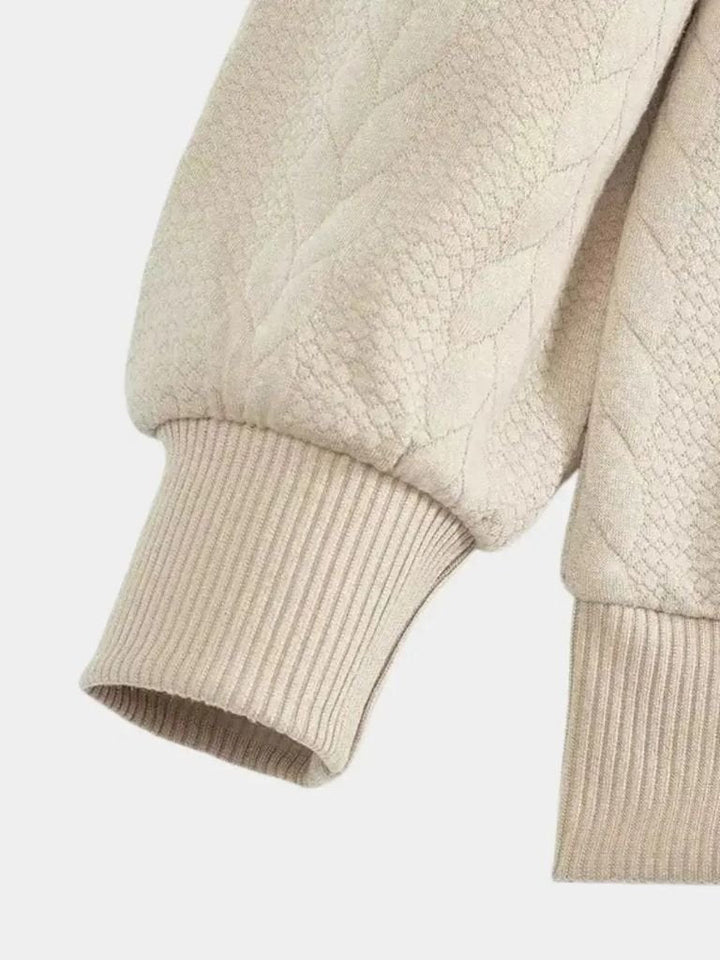 Textured Cable Quarter-Zip Sweater