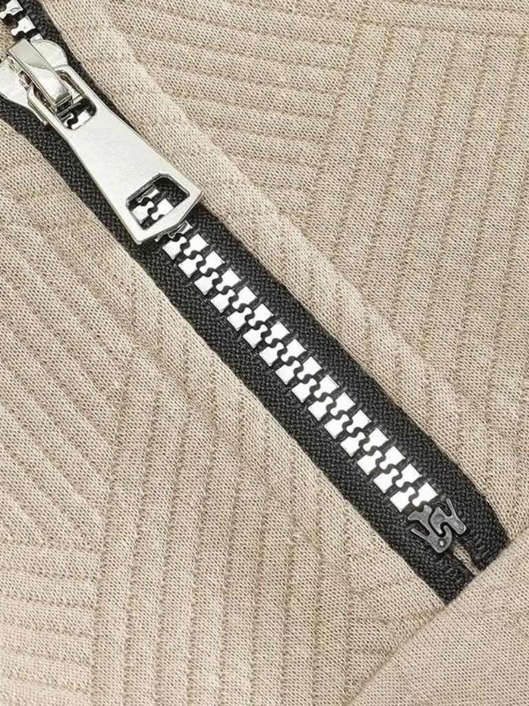 Textured Cable Quarter-Zip Sweater