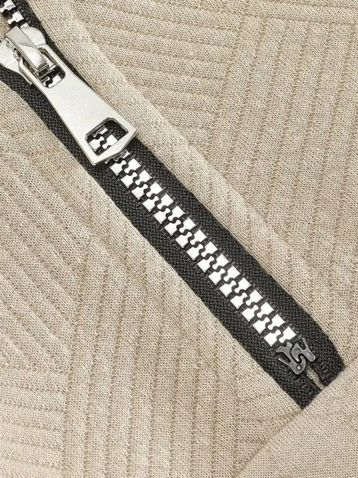 Textured Cable Quarter-Zip Sweater