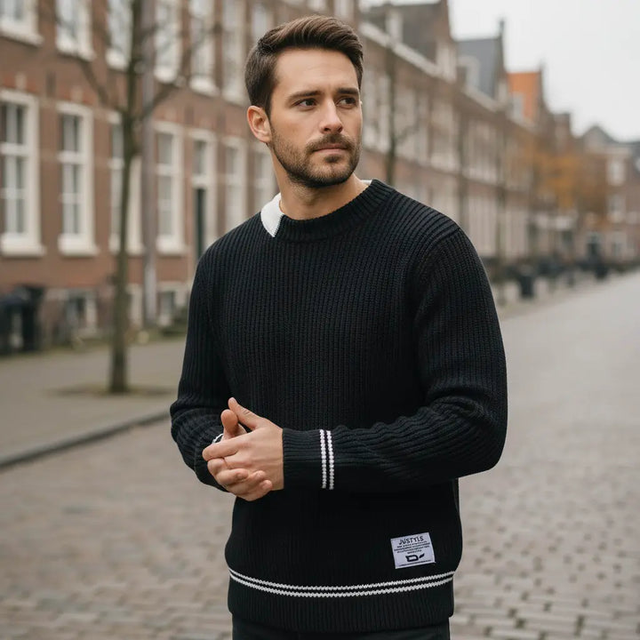 Men’s Ribbed Knit Pullover Sweater