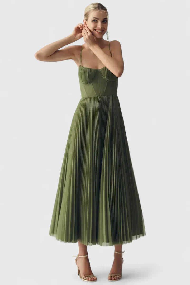Orlianne | Elegant Pleated Midi Dress