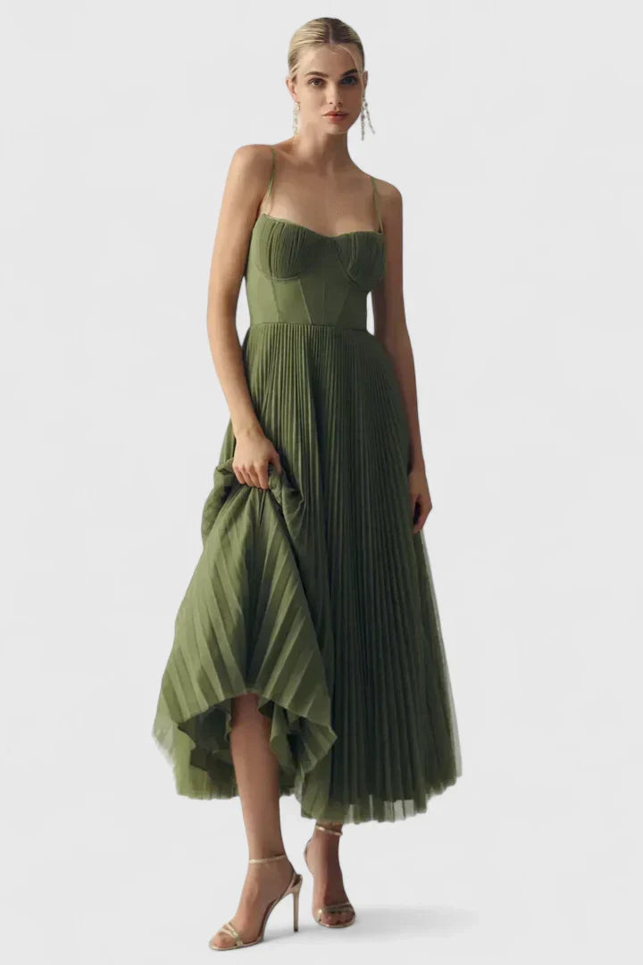 Orlianne | Elegant Pleated Midi Dress