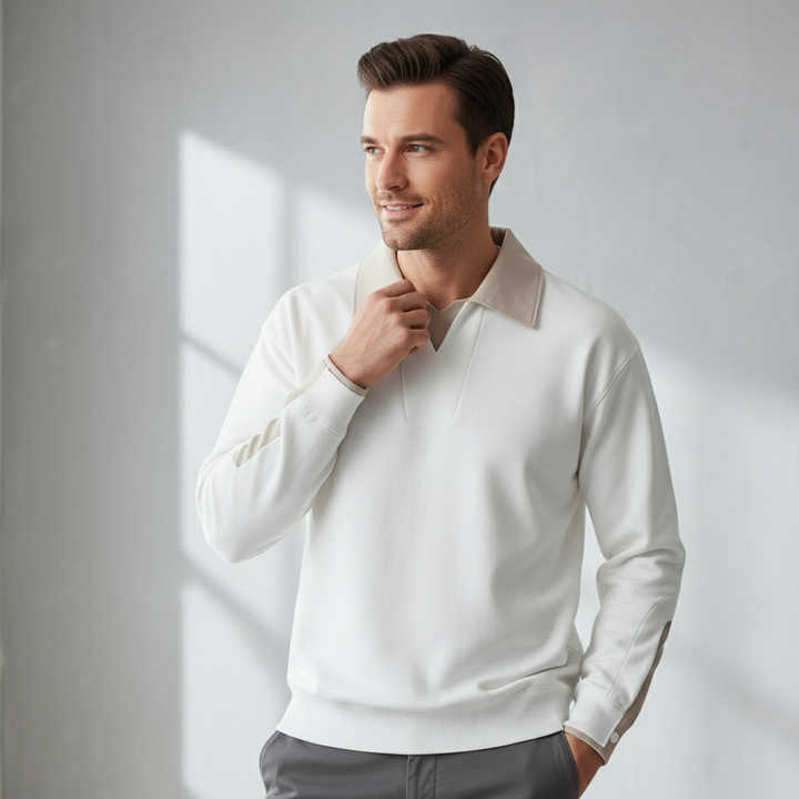 Contrast Collar Knit Pullover