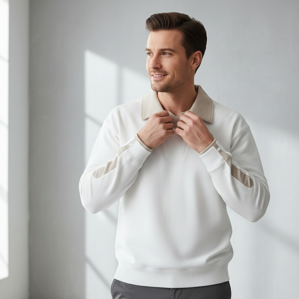 Contrast Collar Knit Pullover