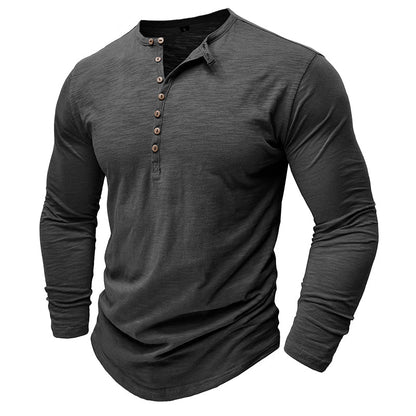 Hayes | Men's Lightweight Cotton Henley – Long Sleeve