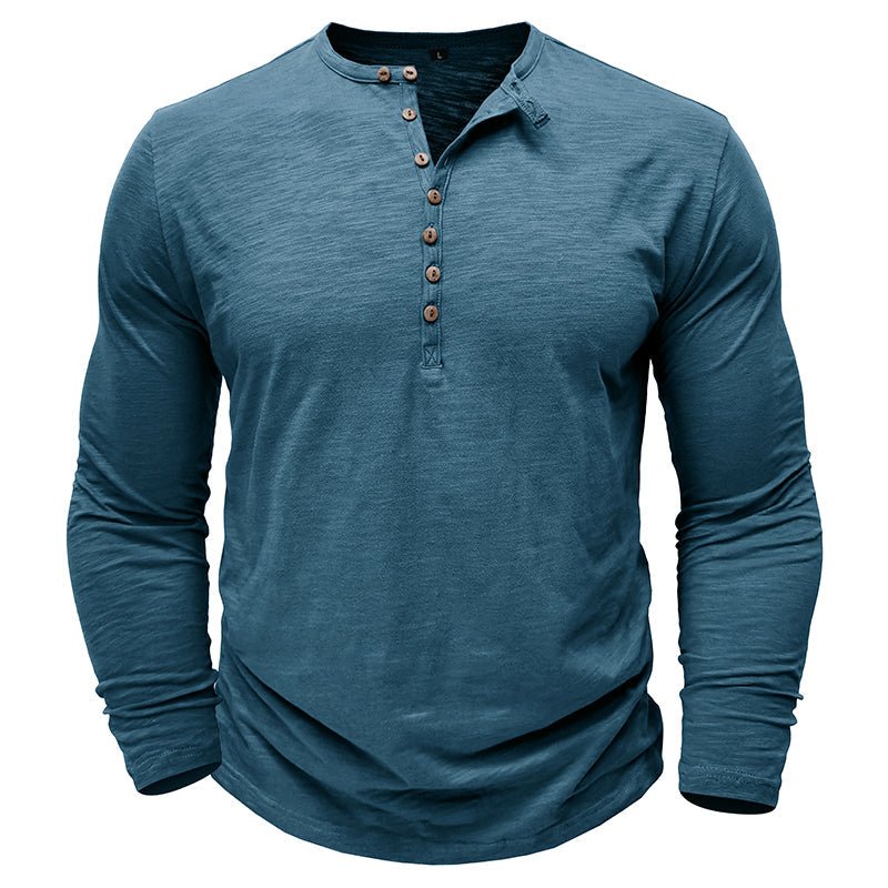Hayes | Men's Lightweight Cotton Henley – Long Sleeve