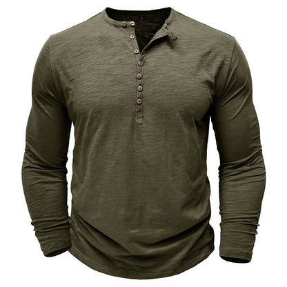 Hayes | Men's Lightweight Cotton Henley – Long Sleeve