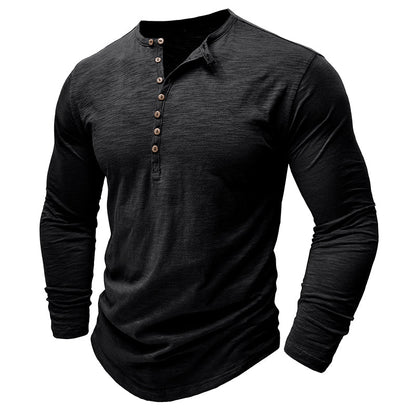 Hayes | Men's Lightweight Cotton Henley – Long Sleeve
