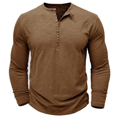 Hayes | Men's Lightweight Cotton Henley – Long Sleeve