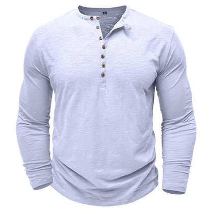 Hayes | Men's Lightweight Cotton Henley – Long Sleeve