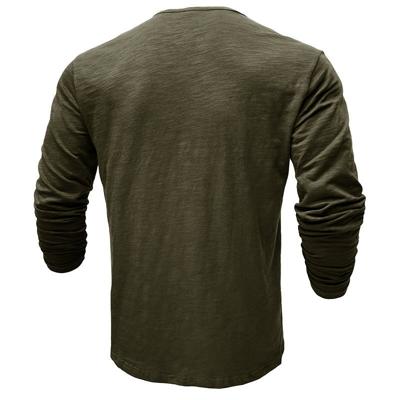 Hayes | Men's Lightweight Cotton Henley – Long Sleeve