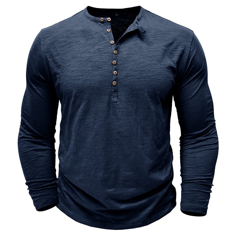 Hayes | Men's Lightweight Cotton Henley – Long Sleeve
