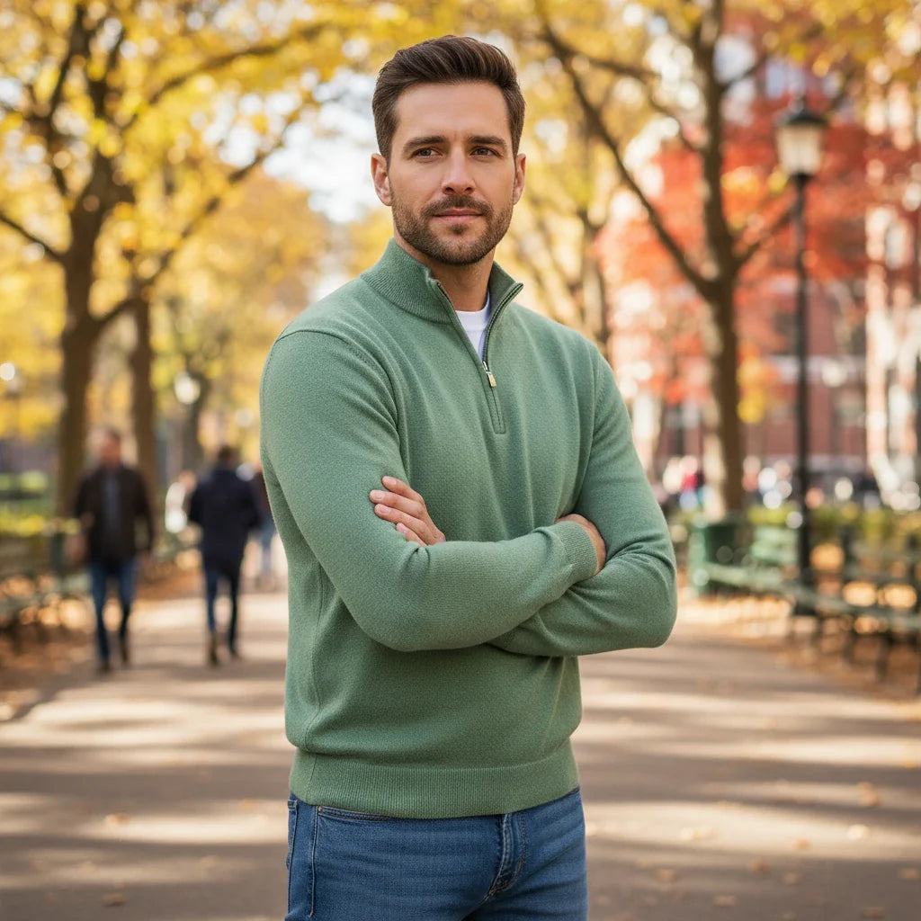 Half-Zip Men’s  Knit Pullover Sweater