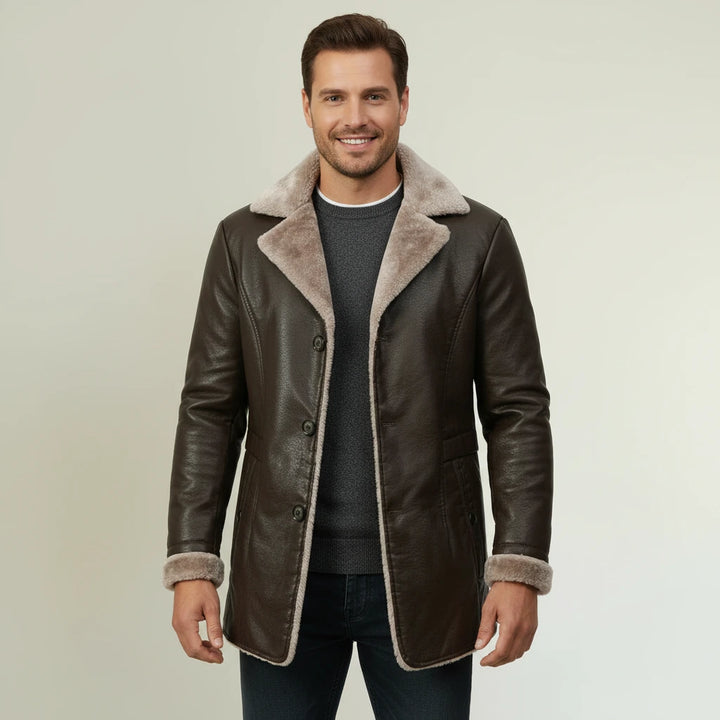 Leon | Men’s Winter Faux-Shearling Leather Coat