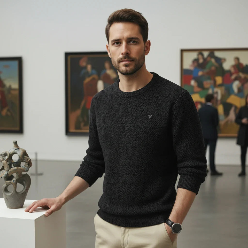 Textured Knit Men’s Sweater