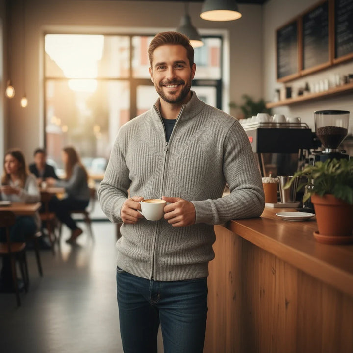 Men’s Textured Full-Zip Cardigan