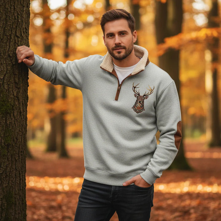 Men’s Embroidered Deer Pullover