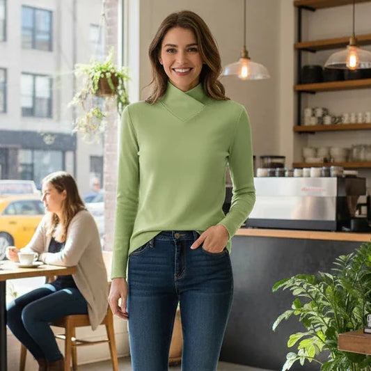 Women’s Mock Neck Long Sleeve Knit Top