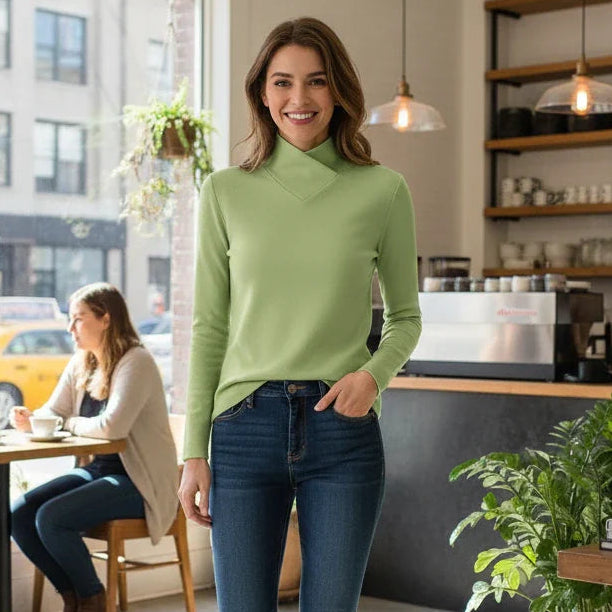 Women’s Mock Neck Long Sleeve Knit Top