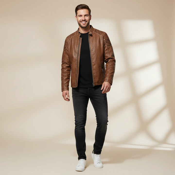 Daxon | Men’s Classic Moto-Style Winter Jacket