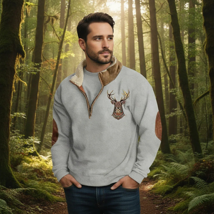 Men’s Embroidered Deer Pullover