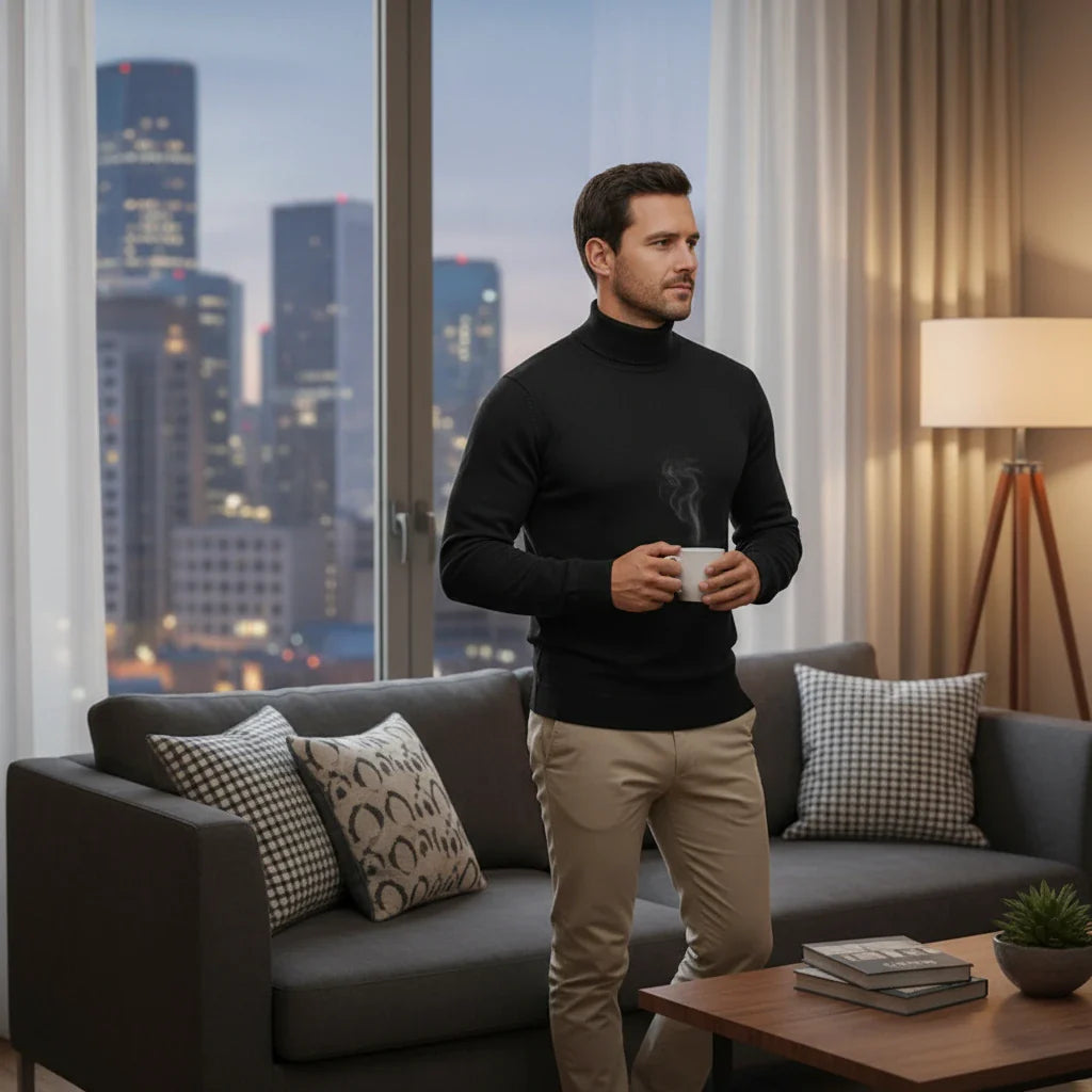 Modern Turtleneck Knit Sweater