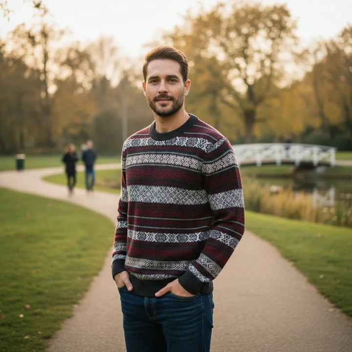 Patterned Crew Neck Men’s Sweater