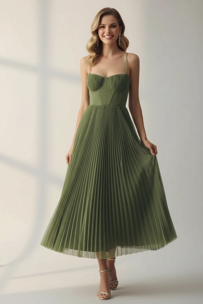 Orlianne | Elegant Pleated Midi Dress