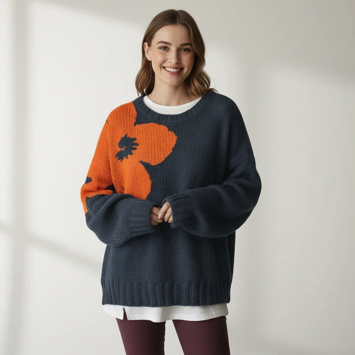 Ravine | Comfortable Floral Knit Sweater