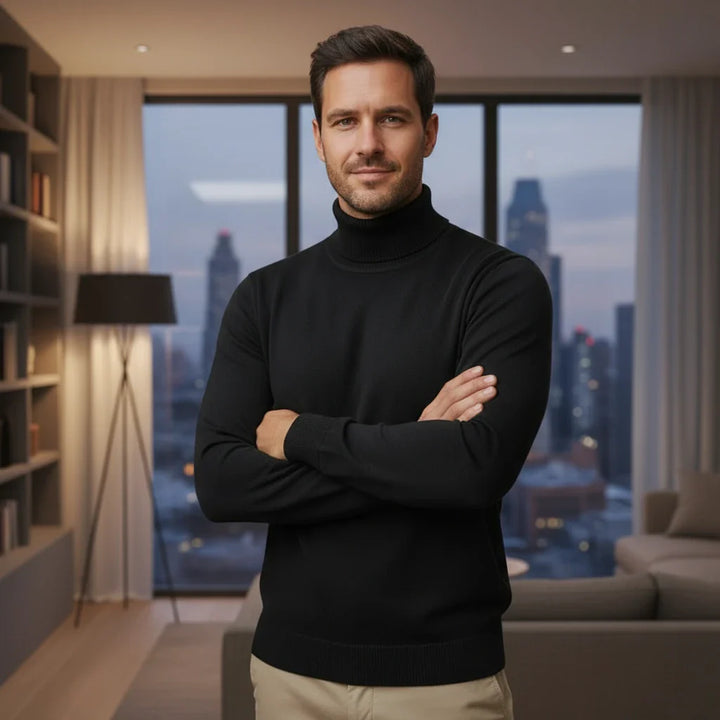 Modern Turtleneck Knit Sweater