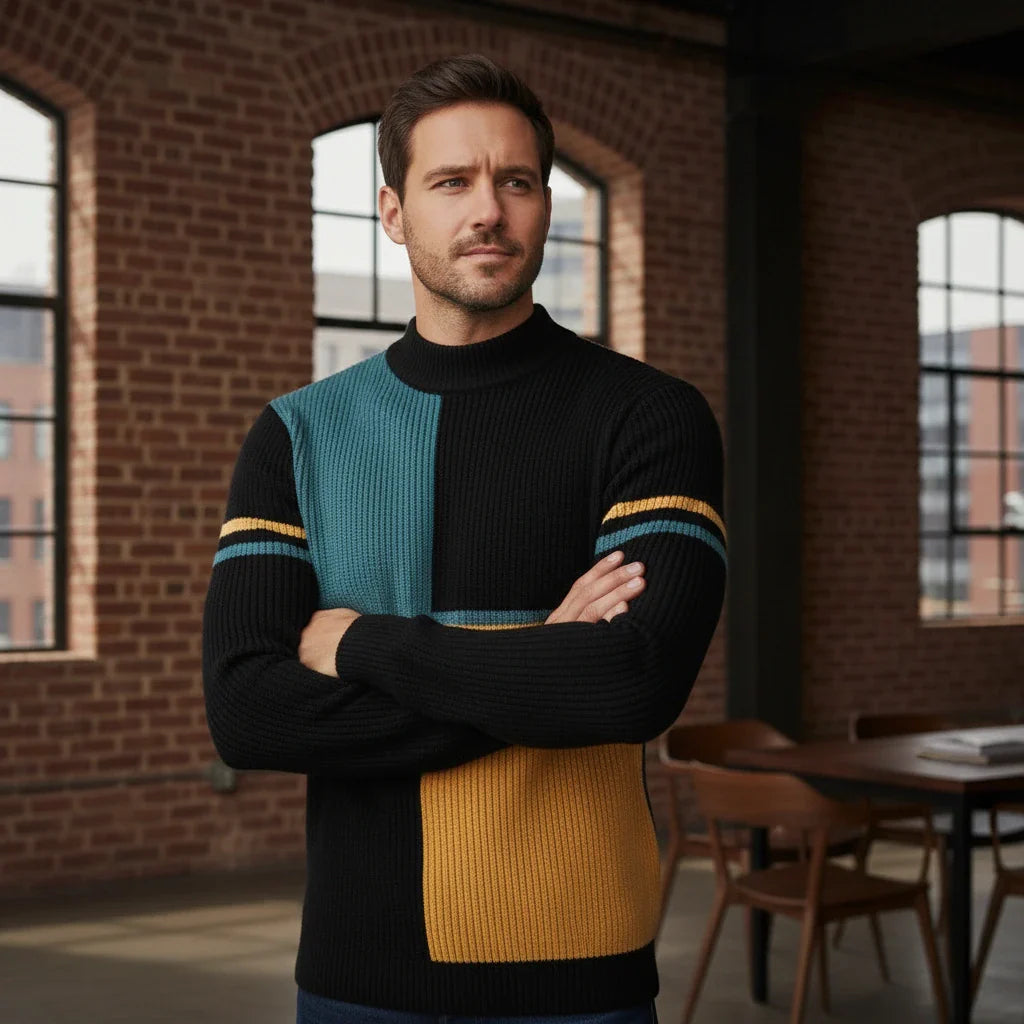 Color-Block Ribbed Sweater