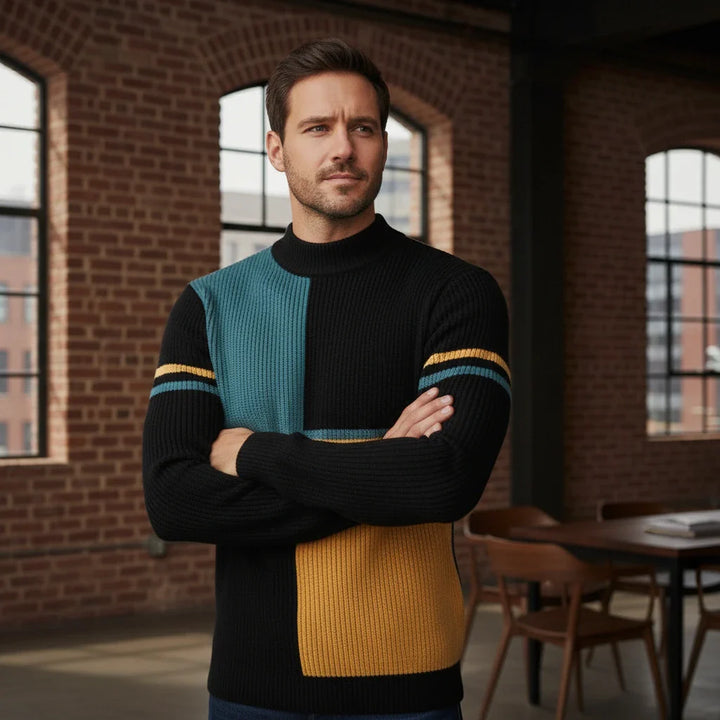 Color-Block Ribbed Sweater