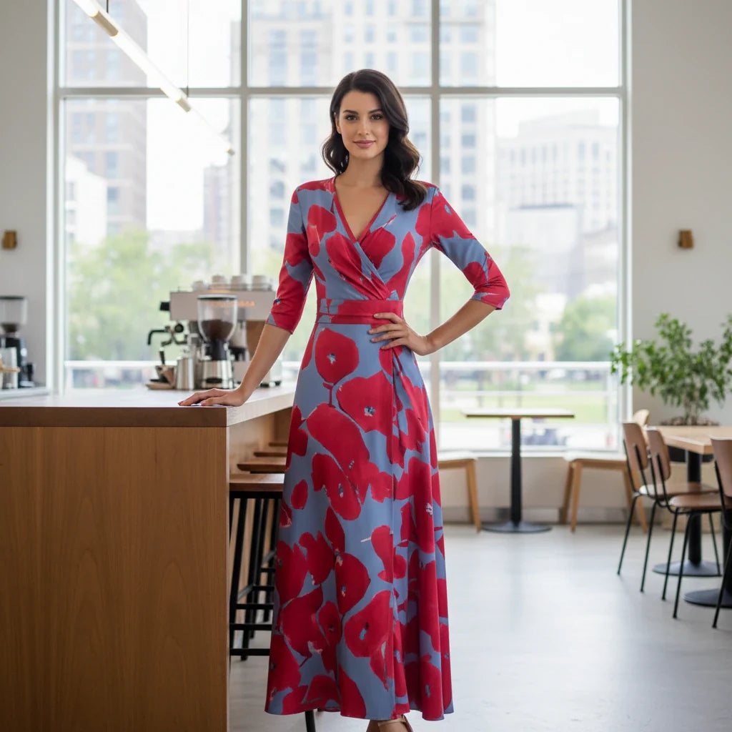 Floral Wrap Maxi Dress