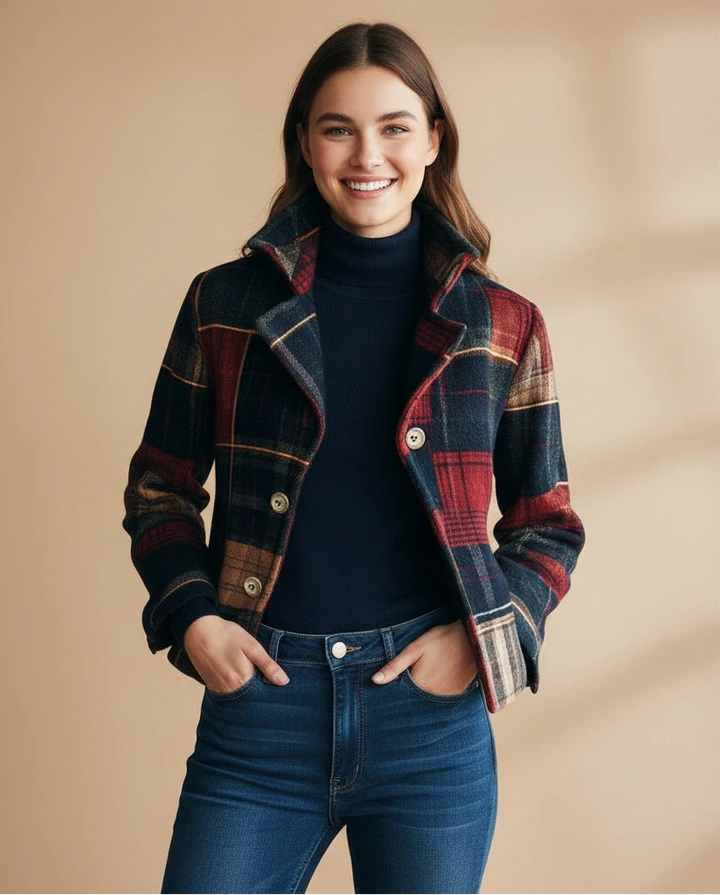 Aureliane | Chic Tailored Plaid Fall Jacket