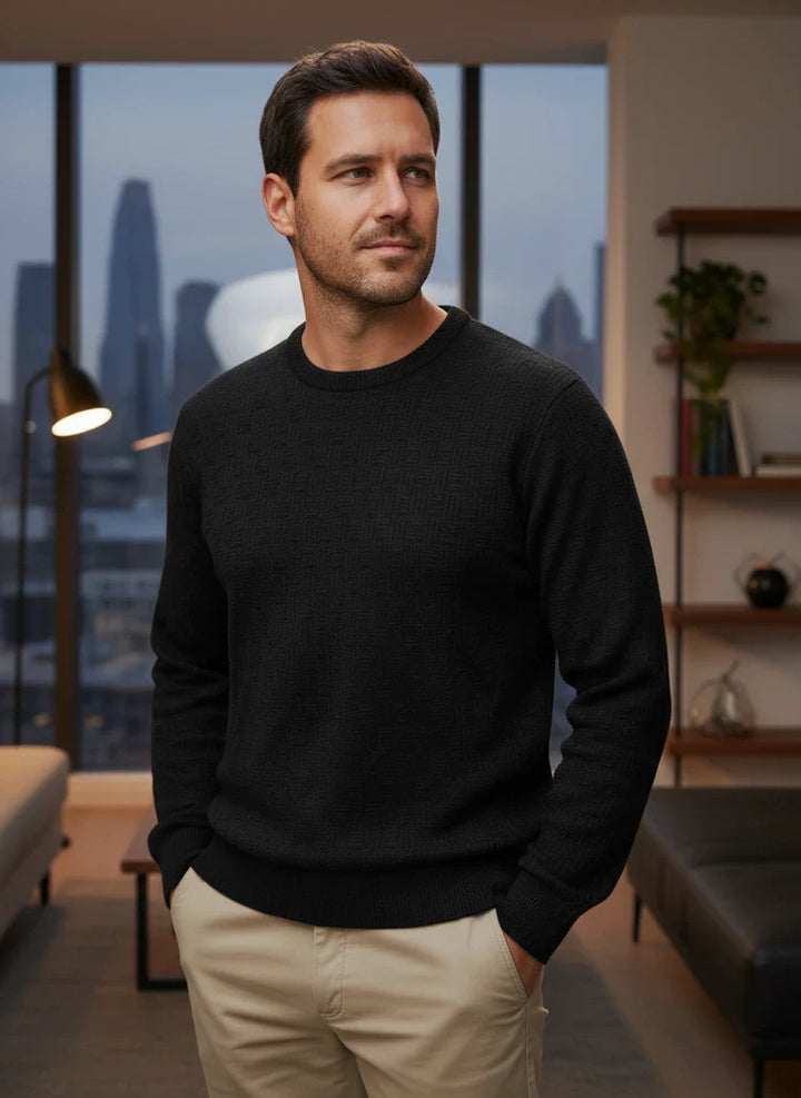 Textured Crew-Neck Men’s Sweater