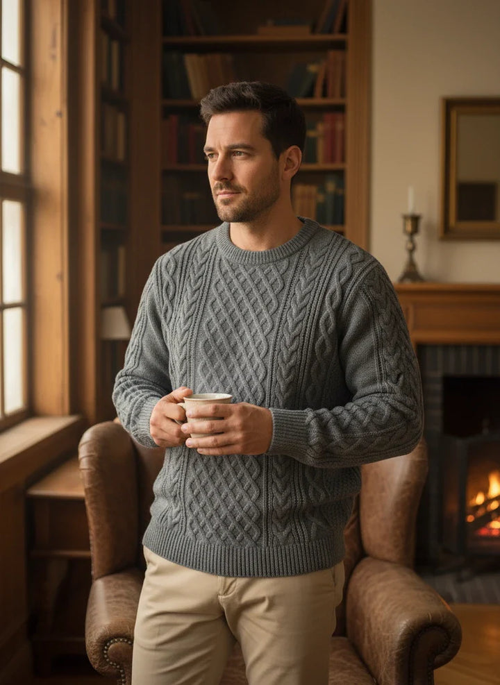 Men’s Cable Knit Crewneck Sweater