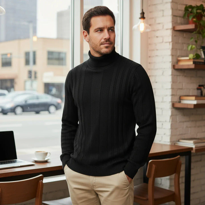 Ribbed Turtleneck Men’s Sweater