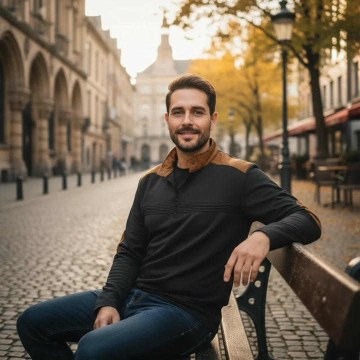 Two-Tone Half-Zip Men’s Pullover