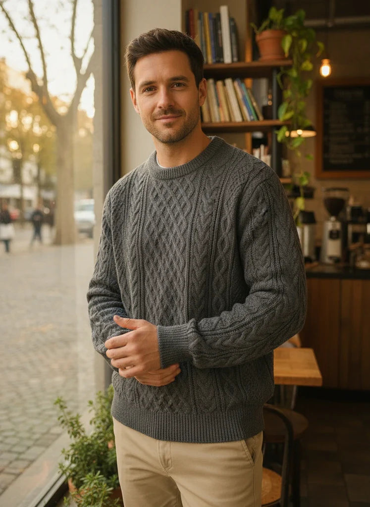 Men’s Cable Knit Crewneck Sweater