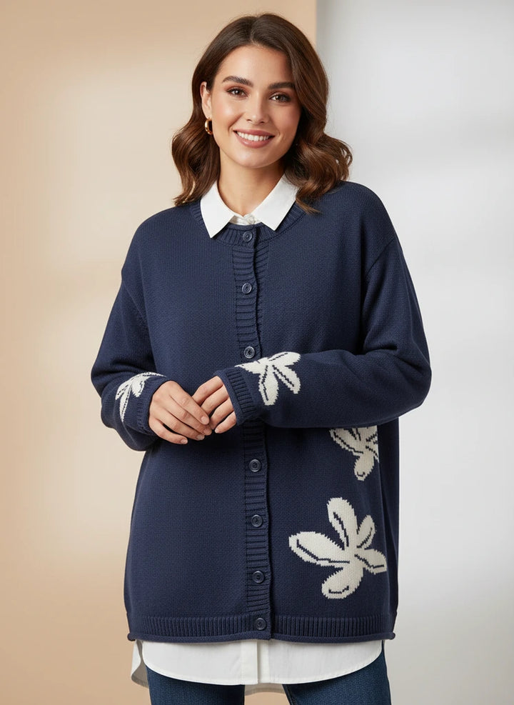 Marina | Cozy Floral Knit Cardigan