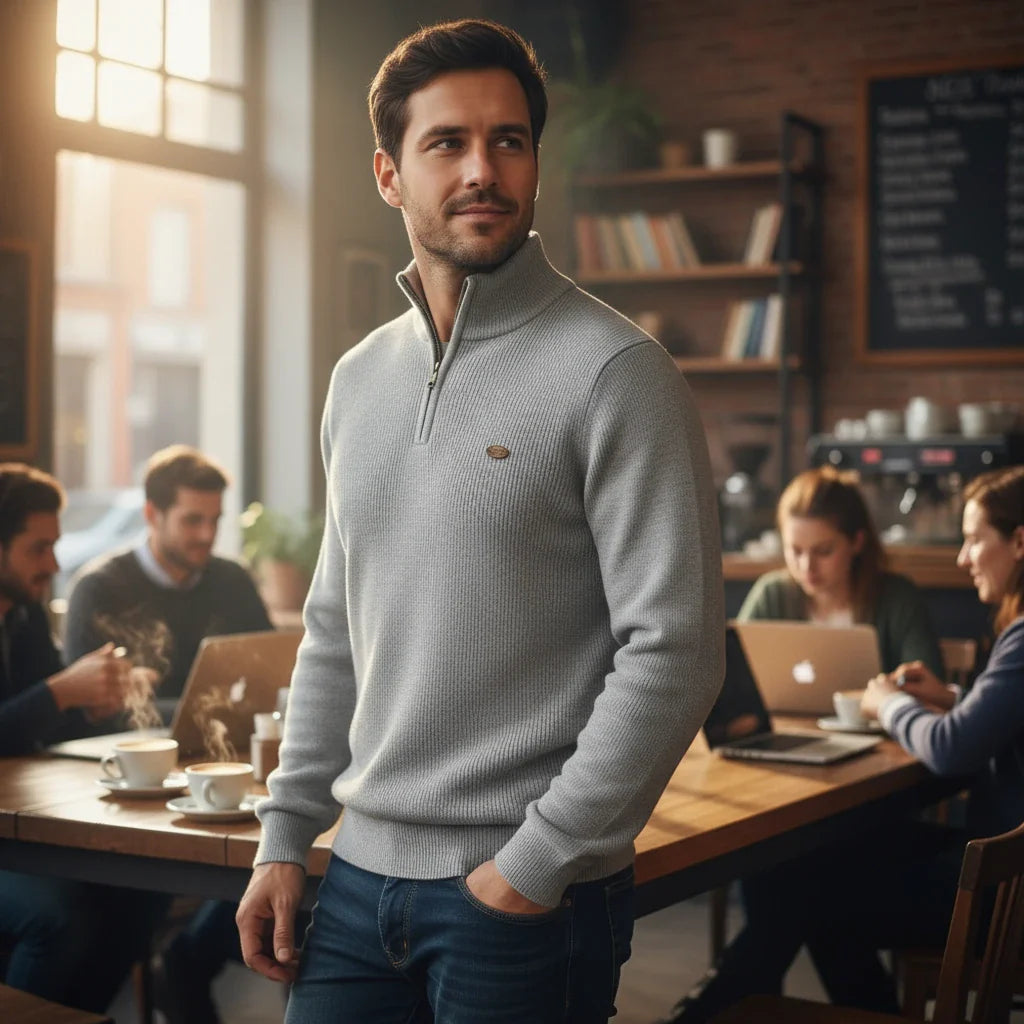 Men’s Half-Zip Knit Sweater