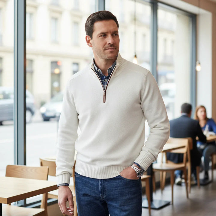 Classic Quarter-Zip Knit Sweater