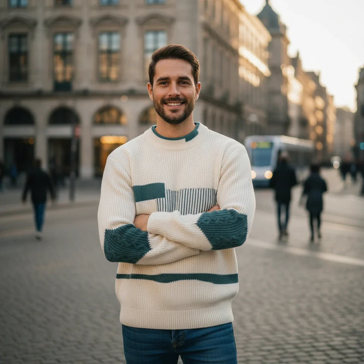 Geometric Pattern Men’s Knit Sweater