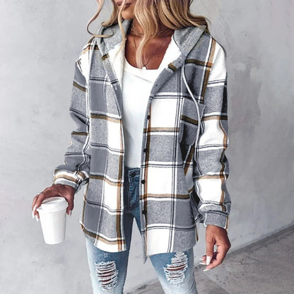 Callista | Casual Plaid Hoodie Jacket