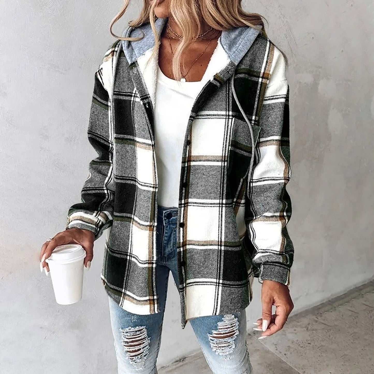 Callista | Casual Plaid Hoodie Jacket