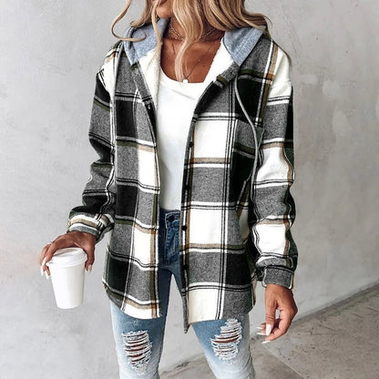 Callista | Casual Plaid Hoodie Jacket